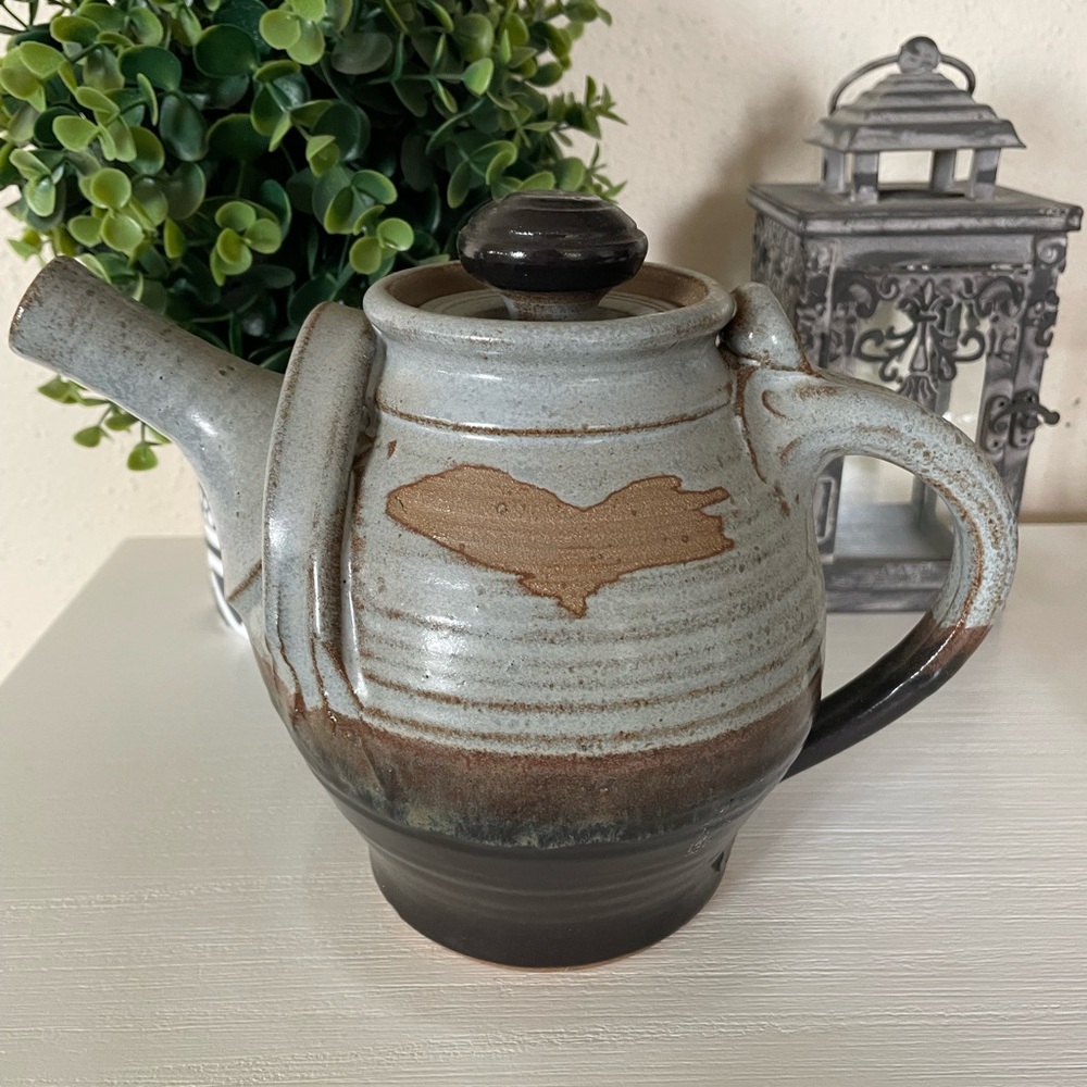 Handmade Natural color Artisan Pottery ceramic Teapot in Oasis Glaze